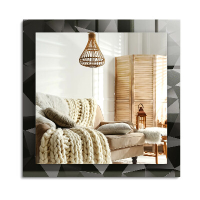 Téglalap díszes tükör Fekete geometriai formák