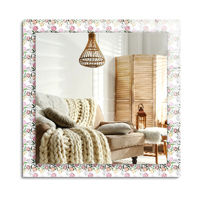 Téglalap tükör fali dísz Virágmintás