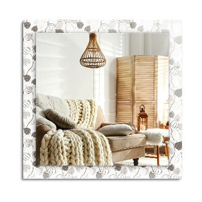 Téglalap tükör fali dísz Levelek minta