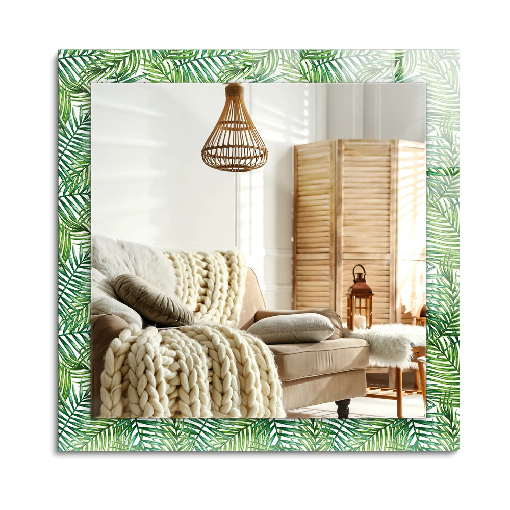 Téglalap dísztükör Zöld pálmalevél
