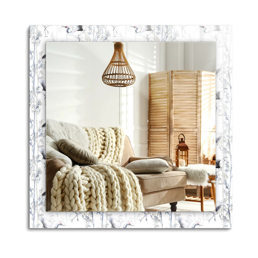 Téglalap tükör fali dísz Daruk és bambuszok