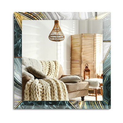 Téglalap tükör fali dísz Absztrakt geometriai minták