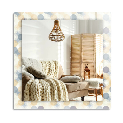 Téglalap dísztükör Színes kerek minták