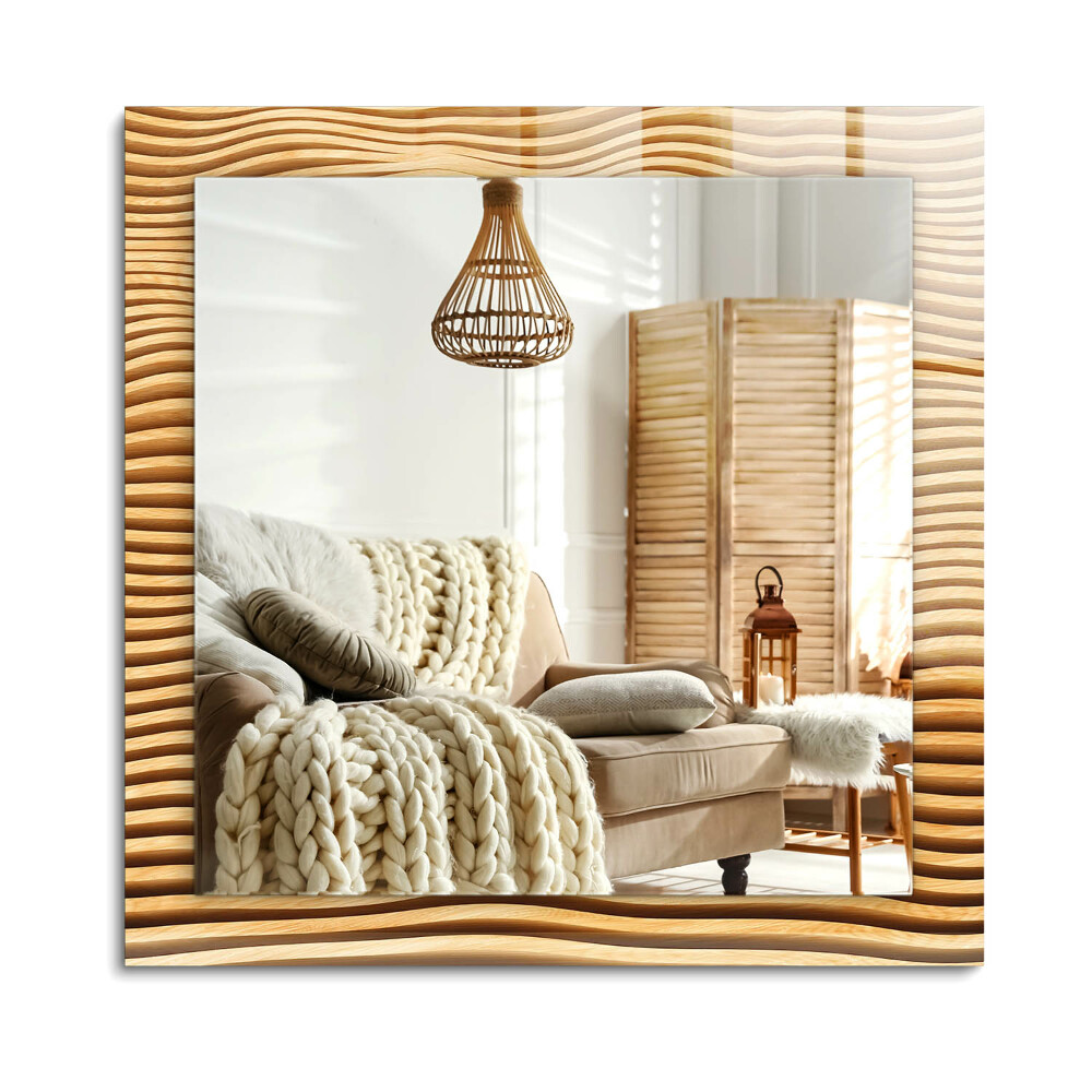 Téglalap tükör fali dísz Fa hullámok