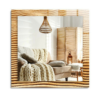 Téglalap tükör fali dísz Fa hullámok