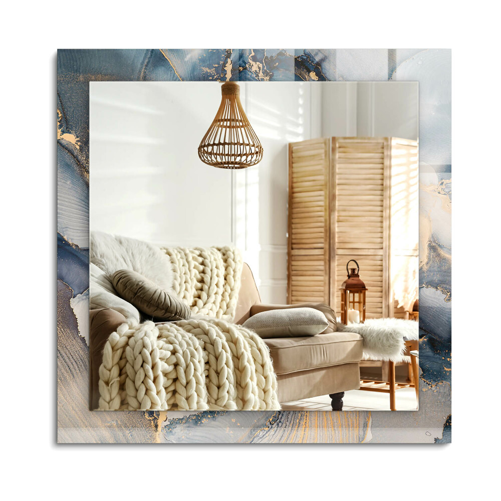 Téglalap tükör fali dísz Absztrakt kék művészet