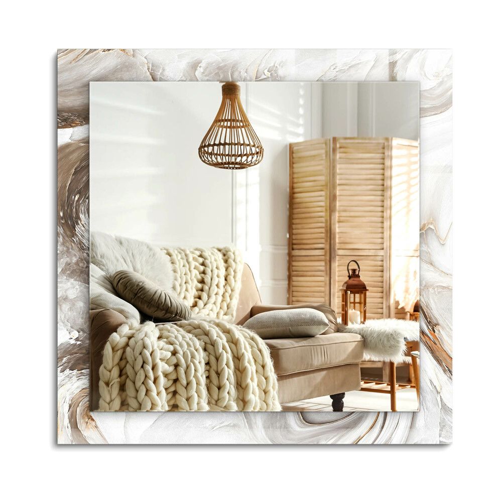 Téglalap tükör díszítéssel Absztrakt márvány minta