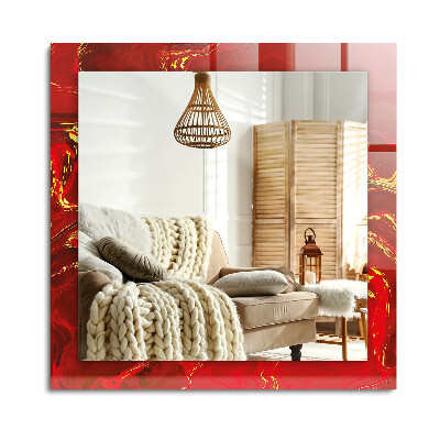 Téglalap dísztükör Absztrakt vörös festék