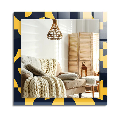 Téglalap díszes tükör Absztrakt geometrikus minta