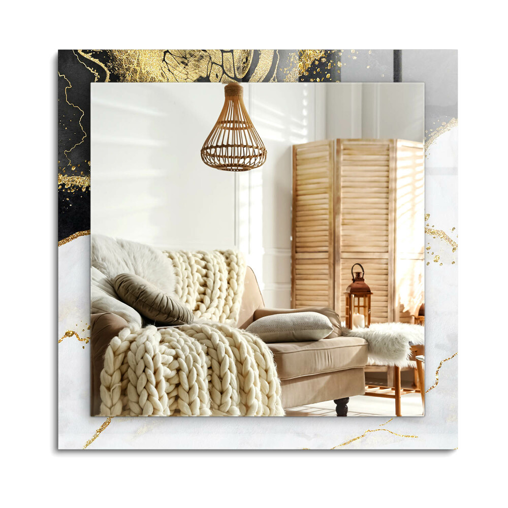 Téglalap dísztükör Absztrakt arany művészet