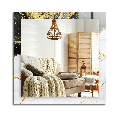 Téglalap dísztükör Absztrakt arany művészet