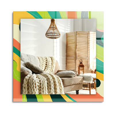 Téglalap díszes tükör Absztrakt színes minták