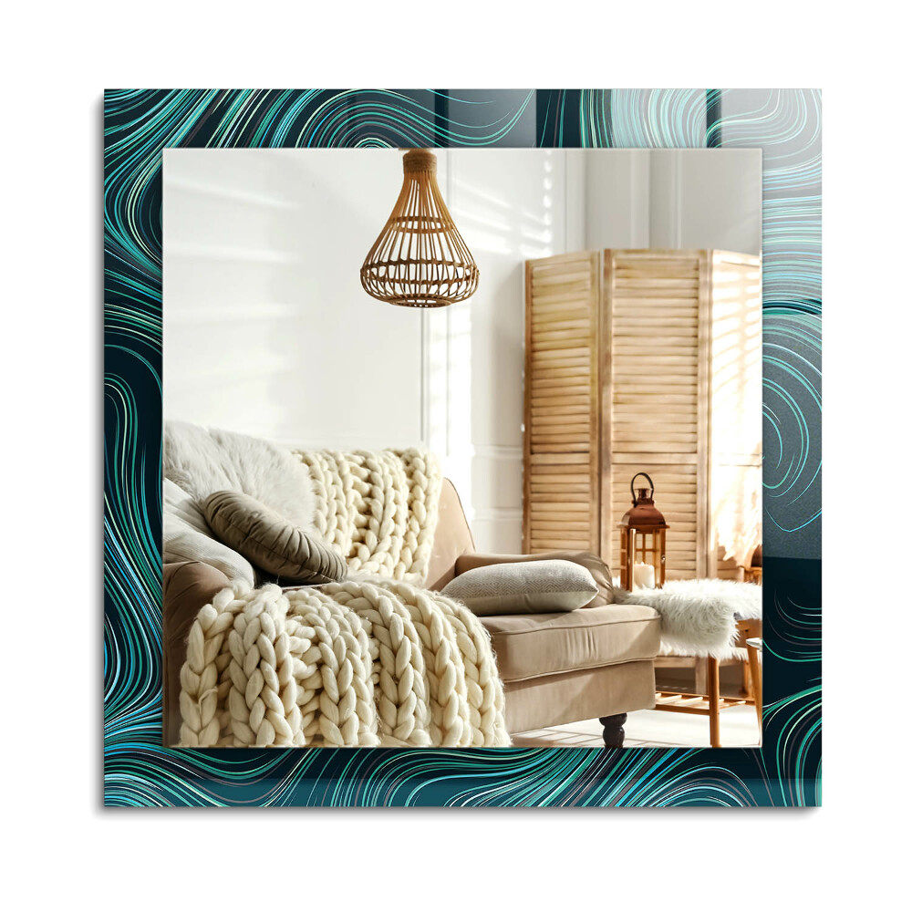 Téglalap díszes tükör Absztrakt vonalak minták