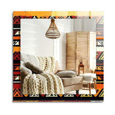 Téglalap tükör fali dísz Színes etnikai minta