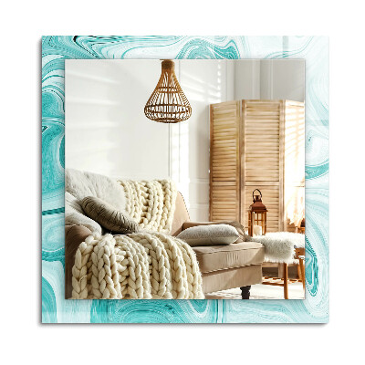 Téglalap tükör díszítéssel Absztrakt márvány minta