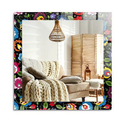 Téglalap tükör díszítéssel Színes népi minták