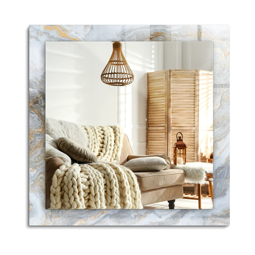 Téglalap tükör díszítéssel Márvány mintás textúra