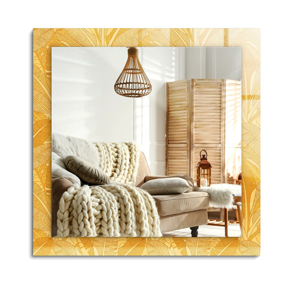 Téglalap dísztükör Narancssárga mintás levelek