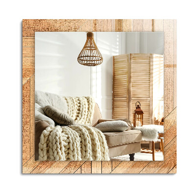 Téglalap díszes tükör Fa parketta