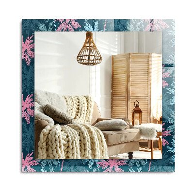 Téglalap tükör díszítéssel Pálmafák színes minta