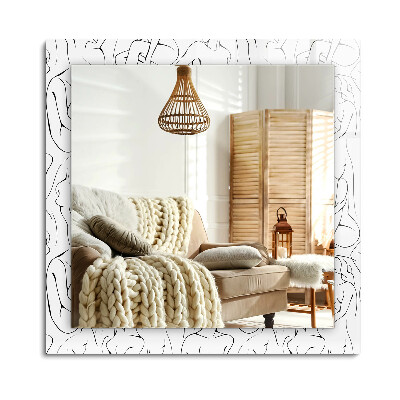 Téglalap tükör fali dísz Női sziluettek vázlat