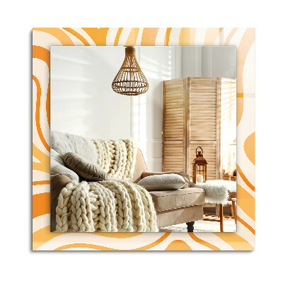 Téglalap tükör fali dísz Absztrakt narancssárga minták