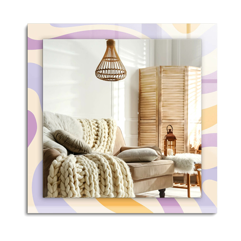 Téglalap tükör díszítéssel Absztrakt színes minták