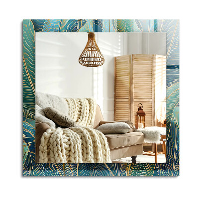 Téglalap tükör díszítéssel Vonalokat hagy