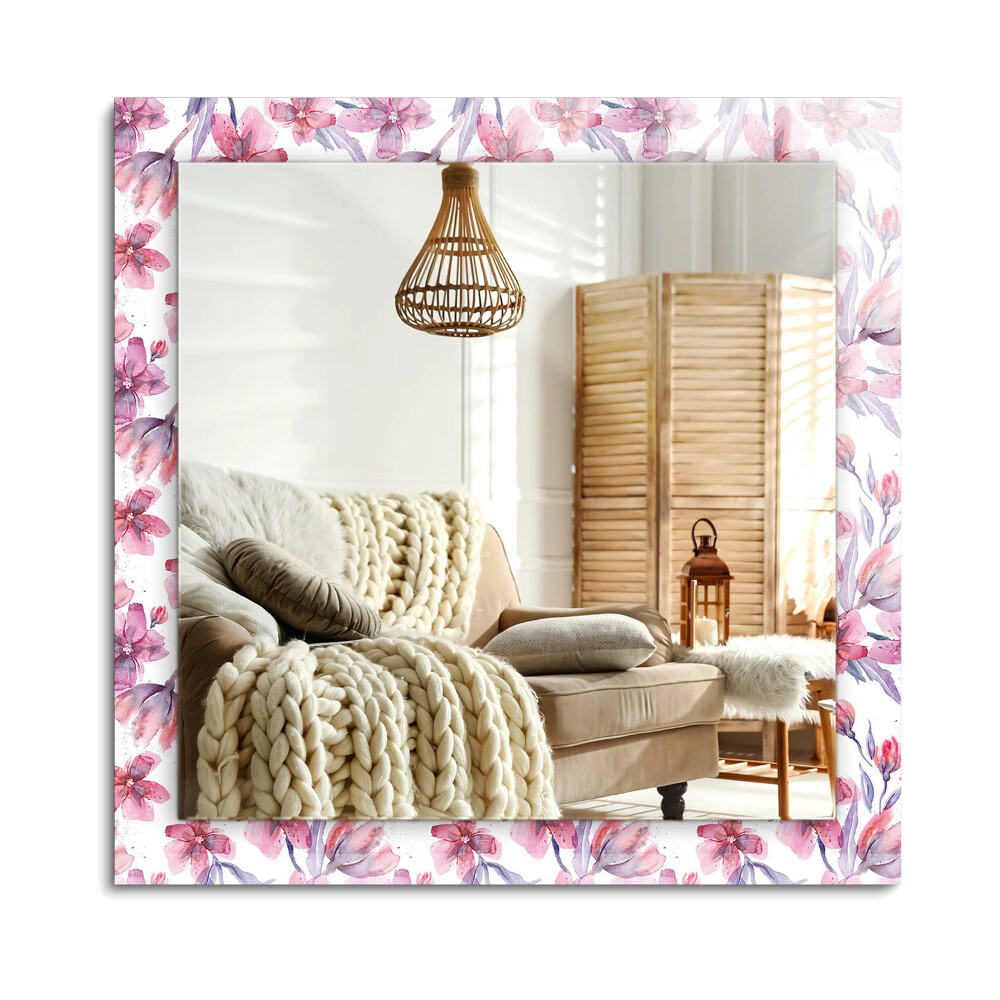 Téglalap dísztükör Akvarell virágmintás