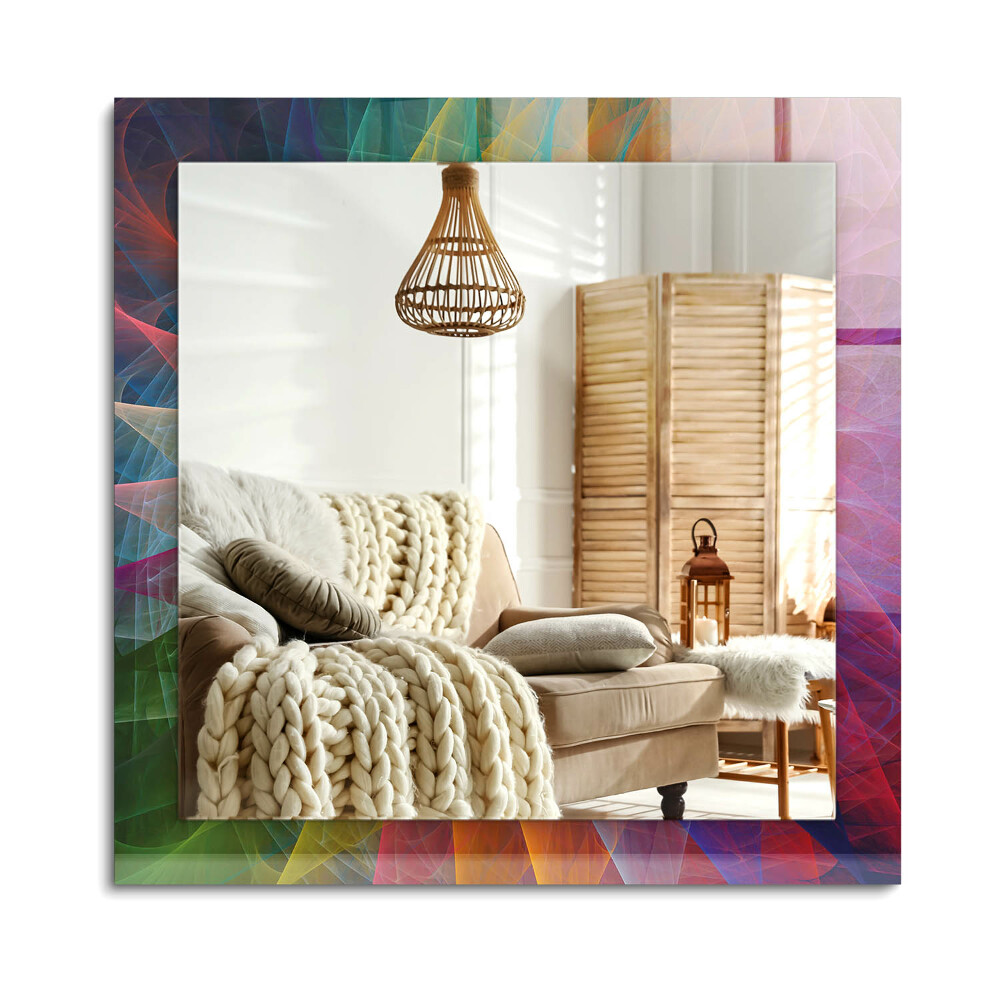 Téglalap dísztükör Színes absztrakt spirál