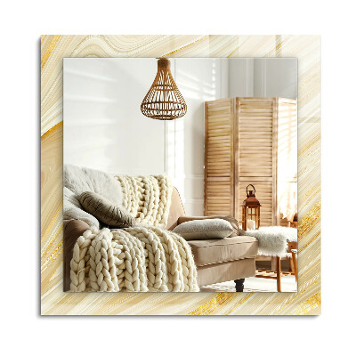 Téglalap tükör fali dísz Sárga absztrakt vonalak