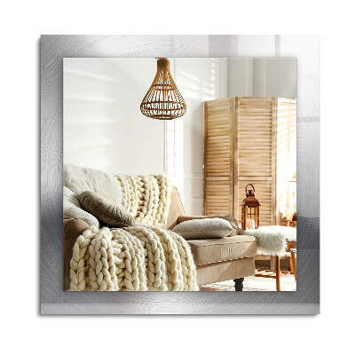 Téglalap díszes tükör Kerek fém felület