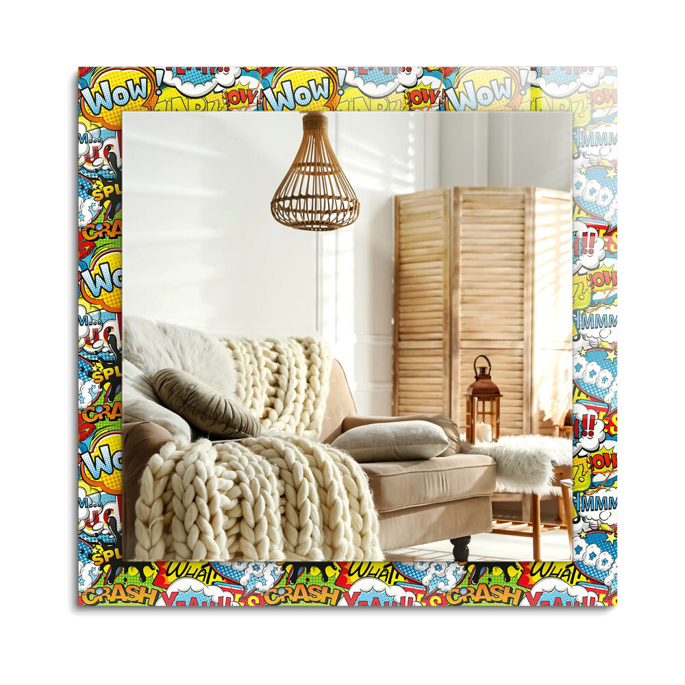 Téglalap díszes tükör Színes képregény rakhatja