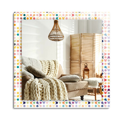 Téglalap díszes tükör Színes geometrikus minta