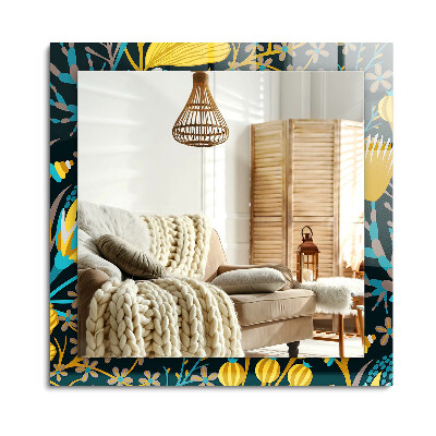 Téglalap dísztükör Virágok levelei minták