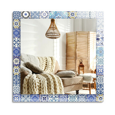 Téglalap tükör fali dísz Színes mozaik csempe