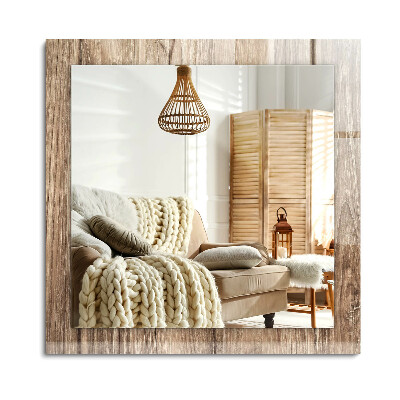 Téglalap díszes tükör Fa deszka padló