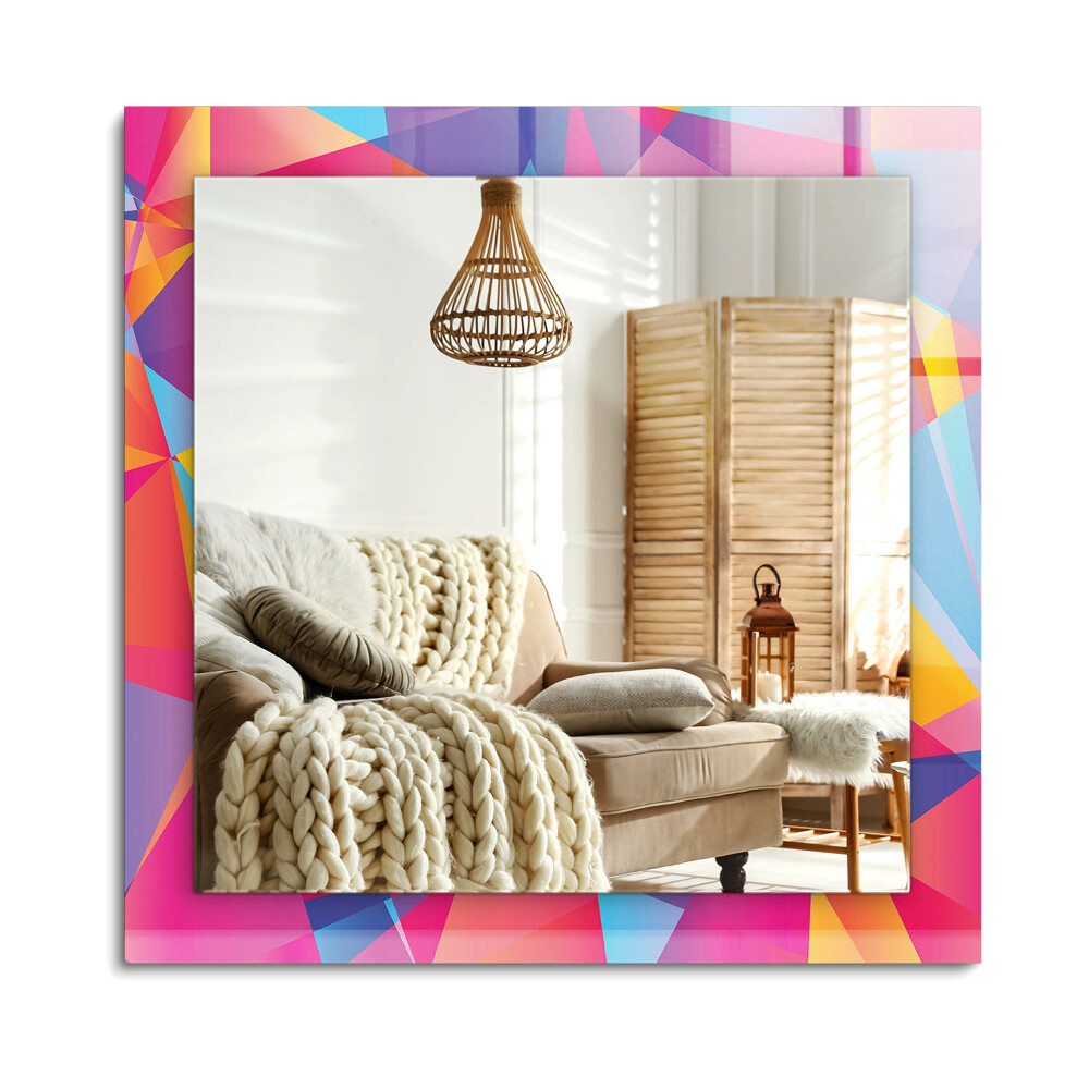 Téglalap tükör fali dísz Színes geometriai minták