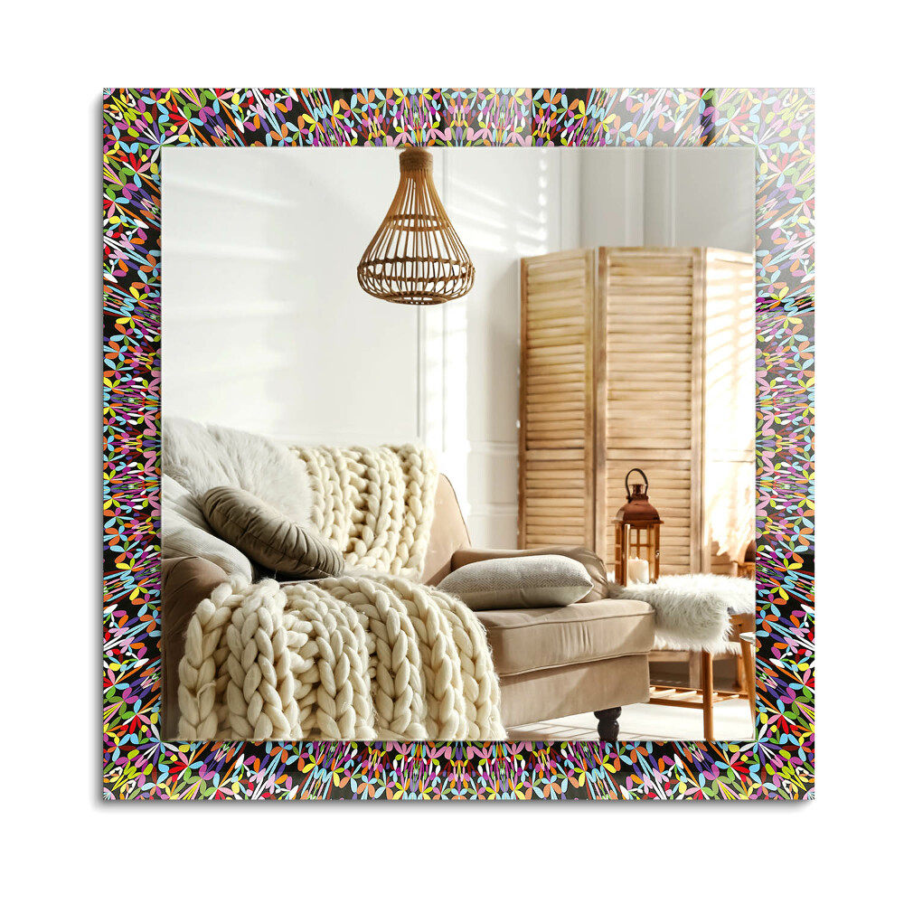 Téglalap díszes tükör Színes mandala minta