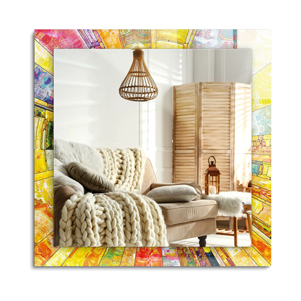 Téglalap dísztükör Színes absztrakt mozaik