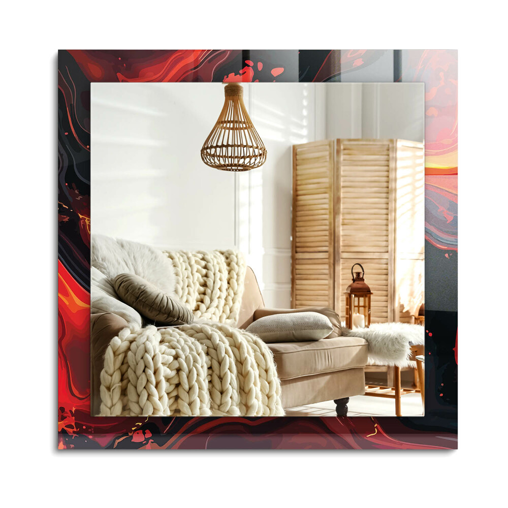 Téglalap díszes tükör Absztrakt láva