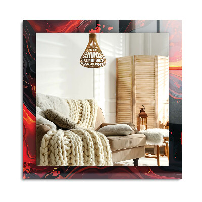 Téglalap díszes tükör Absztrakt láva