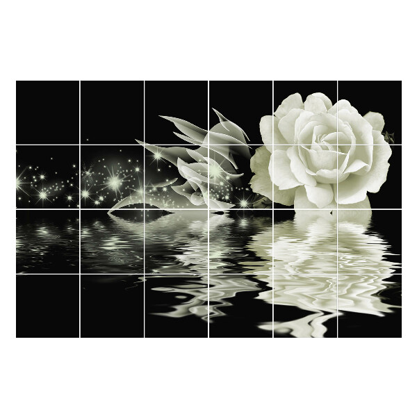 Csempe matrica Virág tükröződés a vízben