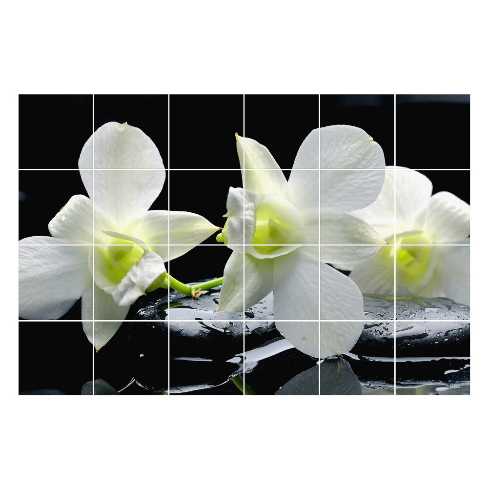 Öntapadós csempe matrica Virágok a vízen