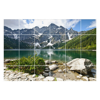 Csempe matrica Hegyi táj egy tóval