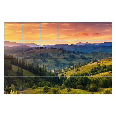 Öntapadós csempe matrica Festői hegyi táj