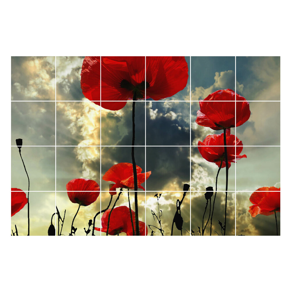 Csempe matrica Virágok az égen