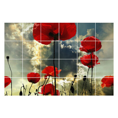 Csempe matrica Virágok az égen