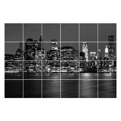 Öntapadós csempe matrica Panoráma az éjszakai városra