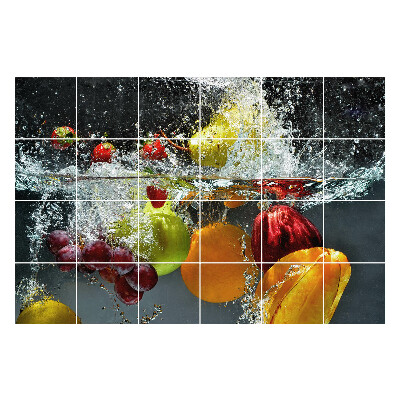 Öntapadós csempe matrica Gyümölcsrobbanás a vízben